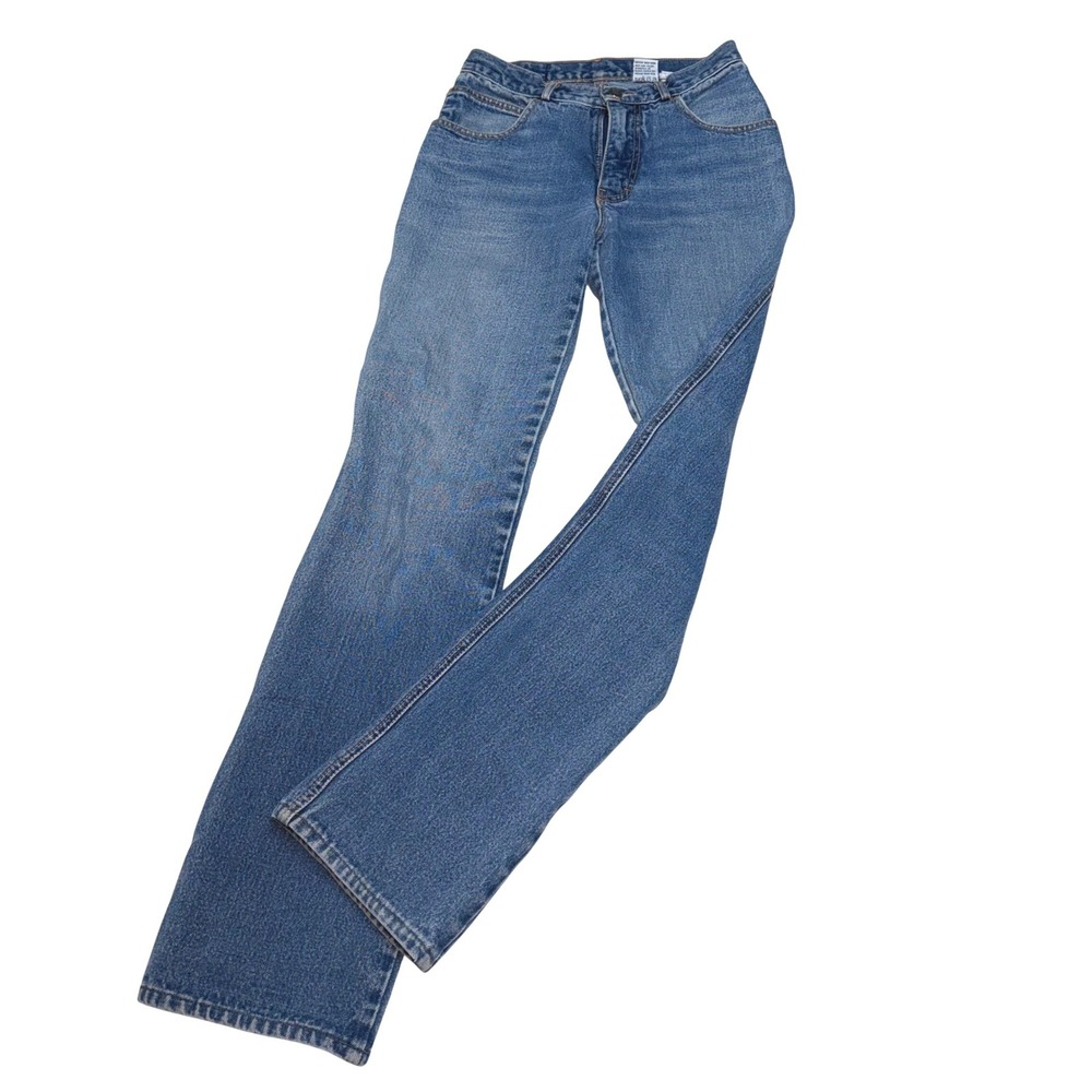 Vintage Brittania Womens Twisted Seam Straight Leg Jeans Medium Wash Denim